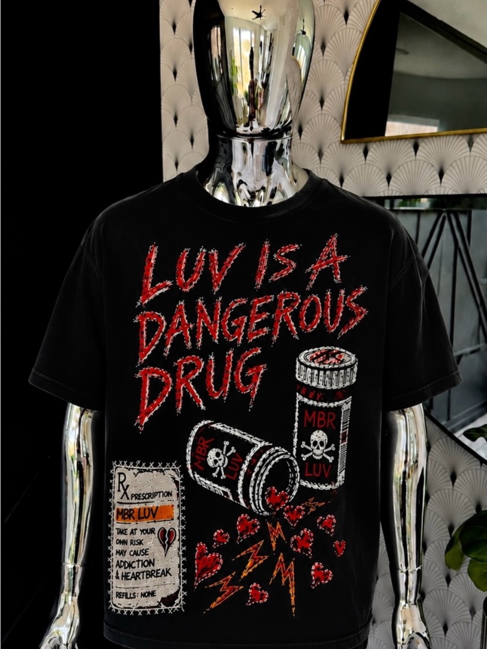 MBR Luv Is A Dangerous Drug Graphic Tee - Black